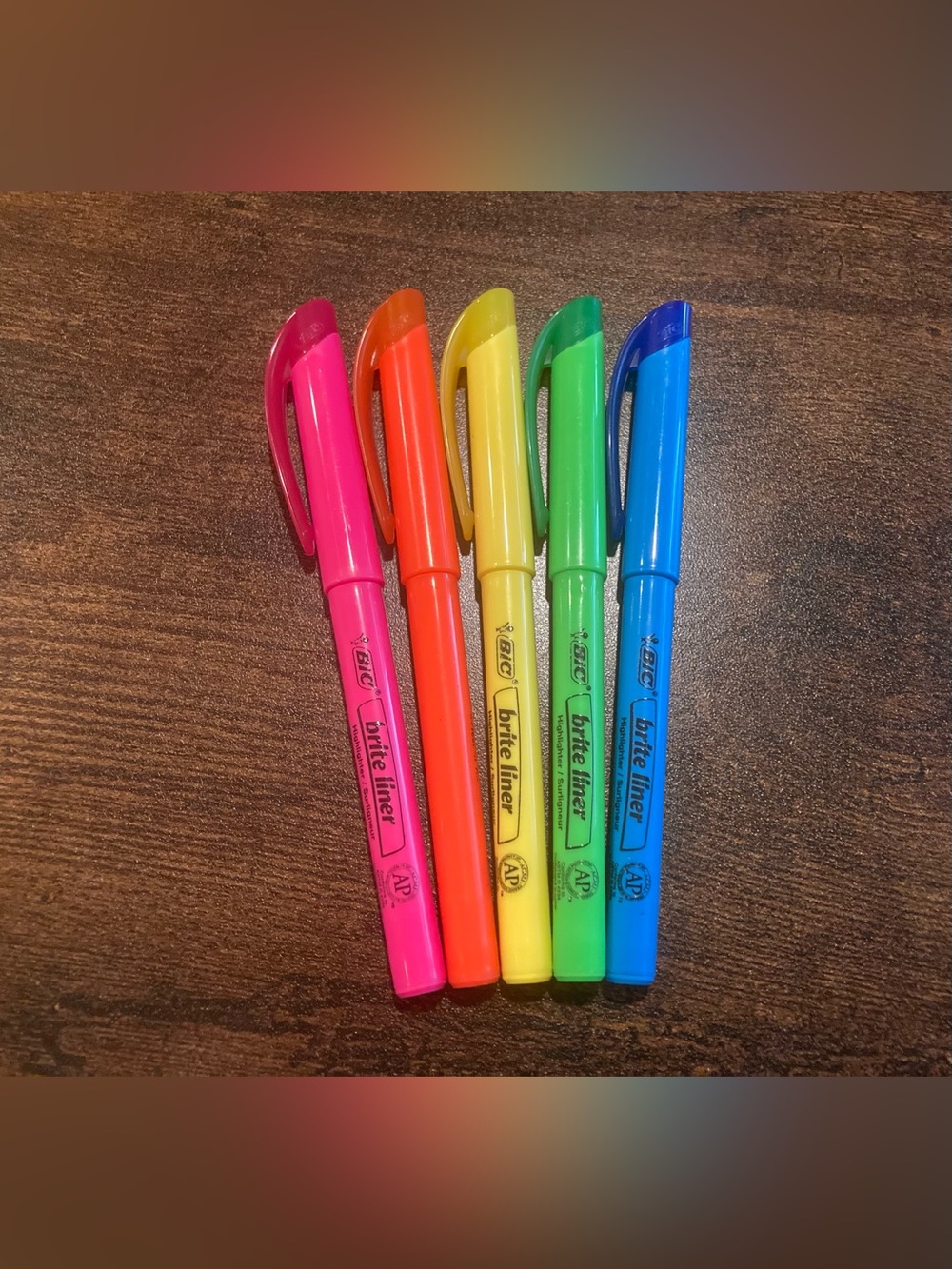 BIC Brite Liner Highlighter Set - Pink, Orange, Yellow, Green, Blue